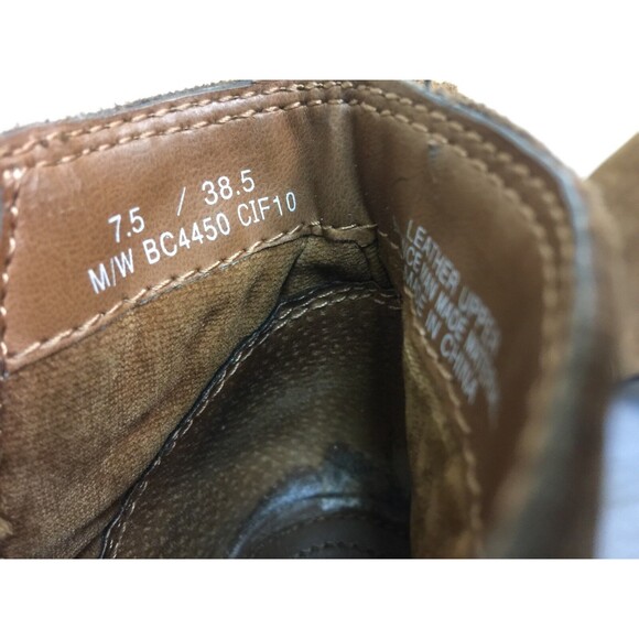 BOC Born Brown Leather Ankle heel Booties Buckle Women's size 38.5/7.5 - Picture 10 of 12